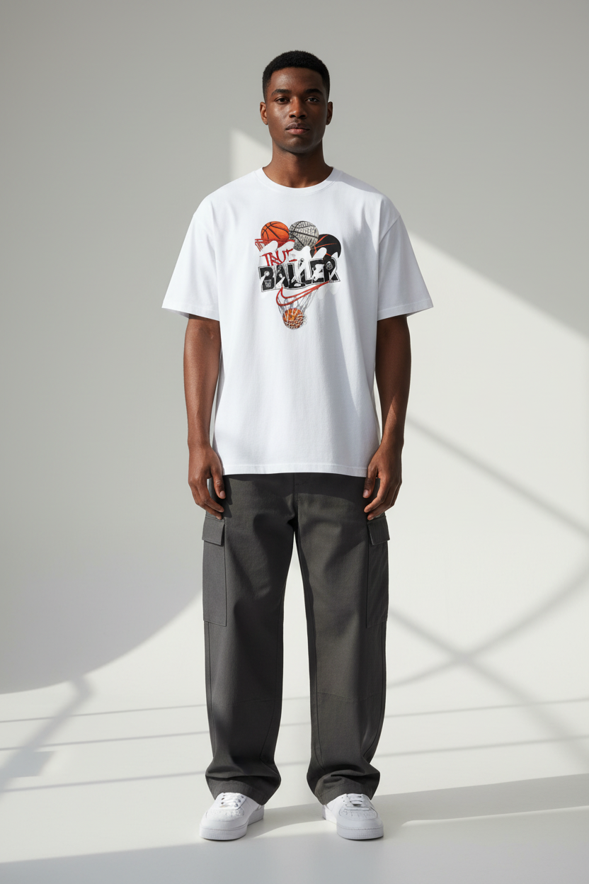 White - Male Model Front View